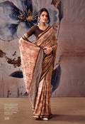 Elegant Floral Designer Saree - BROWN