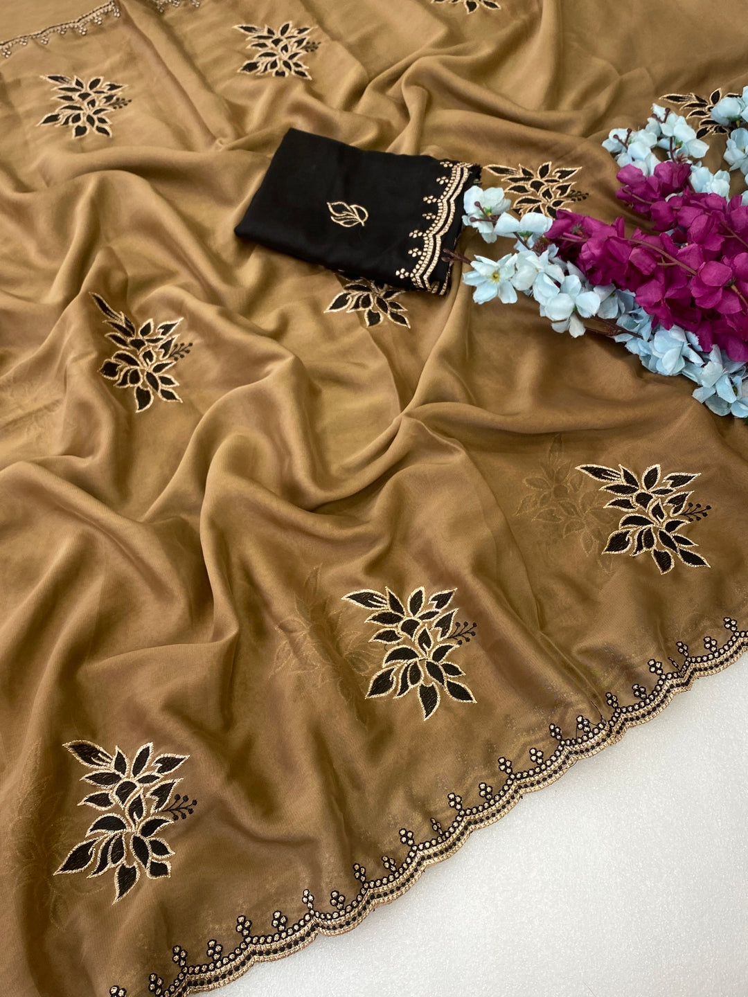 Padmashree Floral Rangoli Saree - Gold