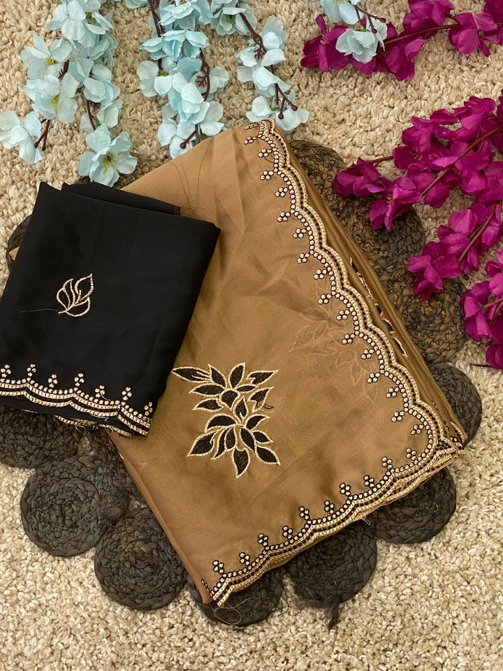 Padmashree Floral Rangoli Saree - Gold