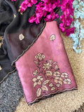 Elegance Premium Rangoli Silk Saree with Floral Zari Embroidery & Designer Blouse - PINK