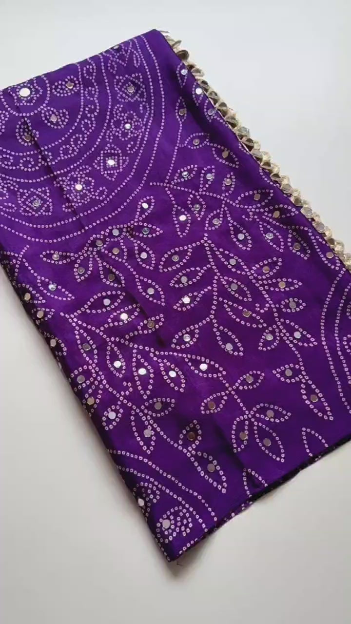 Neel Noor Mirror Saree  -  PURPLE