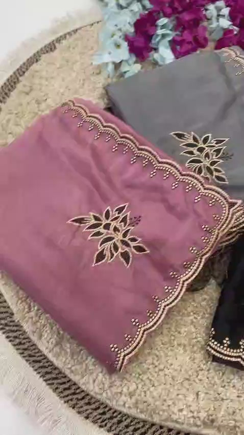 Padmashree Floral Rangoli Saree - Gold