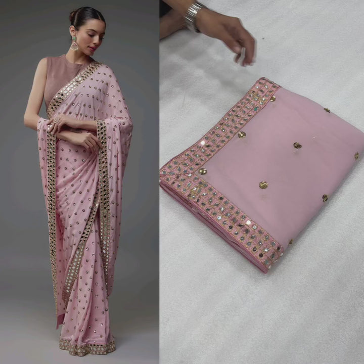 Aarohi Mirror Lace Designer Saree