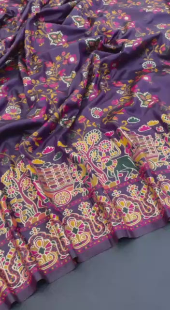 Pure Rajwadi Pashmina Silk Weaving Saree with Kashmiri Thread Woven Pallu _ WINE